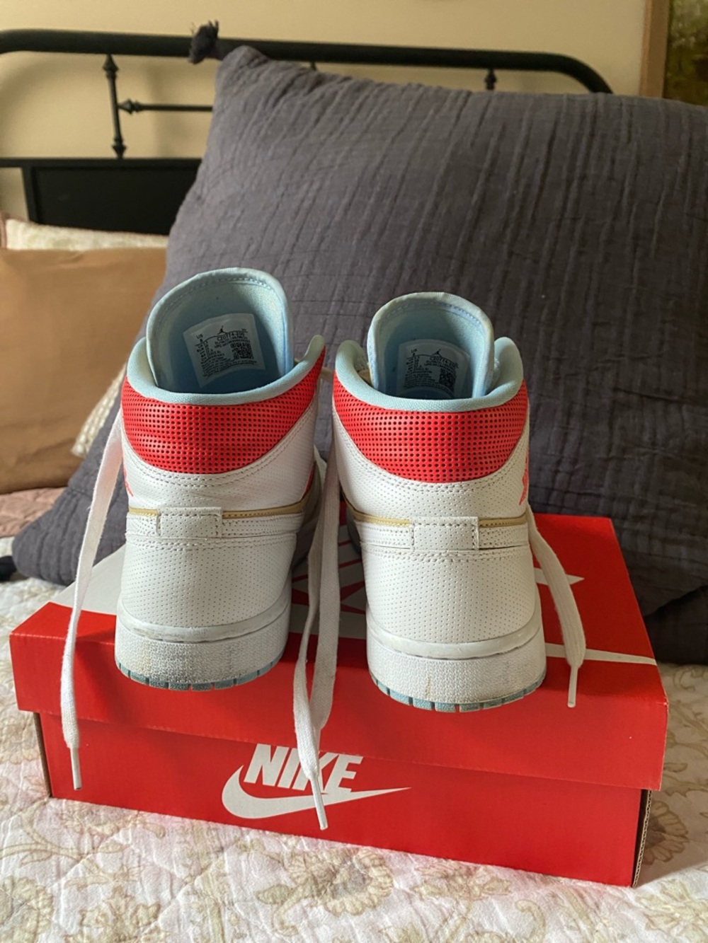 Nike Air Jordan 1 Mid SE Sesame White Sneakers — Women’s 8 - Picture 6 of 10